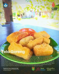 TELO GORENG merupakan salah satu makanan legendaris turun temurun yang masih banyak digemari oleh masyarakat didesa Bumiharjo sampai saat ini. Rasanya yang gurih dan lembut Ketika dimakan mampu menghipnotis para penikmatnya.namun untuk sekarang ini banyak muncul inovasi dari olahan ini misalnya telo goreng keju, telo goreng coklat dan tentunya rasa original itu sendiri. Selain rasanya yang enak ,cara pembuatannya pun sangat mudah dan simpel, ketela dikupas, lalu dicuci bersih , Dibumbui dengan bawang putih, penyedap rasa, dan garam, setelah itu ketela direbus hingga setengah matang,tdiamkan sampai dingin lalu masukan kedalam kantong plastik kemudian masukan kedalam freezer selama 24jam. Setelah itu goreng hingga ketela berwarna kuning keemasan.warga desa bumiharjo biasanya menyajikan makanan ini untuk konsumsi pribadi dan juga untuk hajatan seperti acara keluarga dan PKK,Selain itu makanan ini sudah sangat popoler ditempat tempat kulineran misalnya dibalkondes Bumiharjo.
